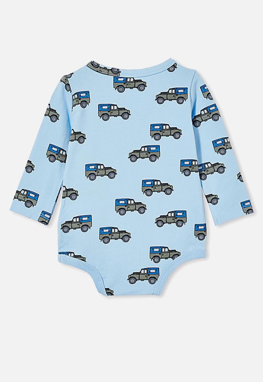 Cotton On - The long sleeve bubbysuit - skye haze/beep beep