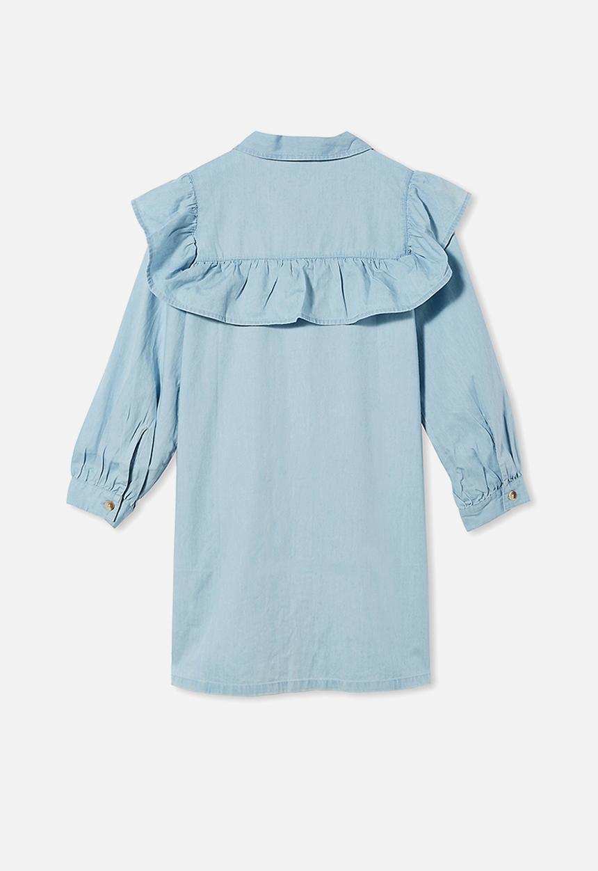 Cotton On - Lara frill dress - bleach wash