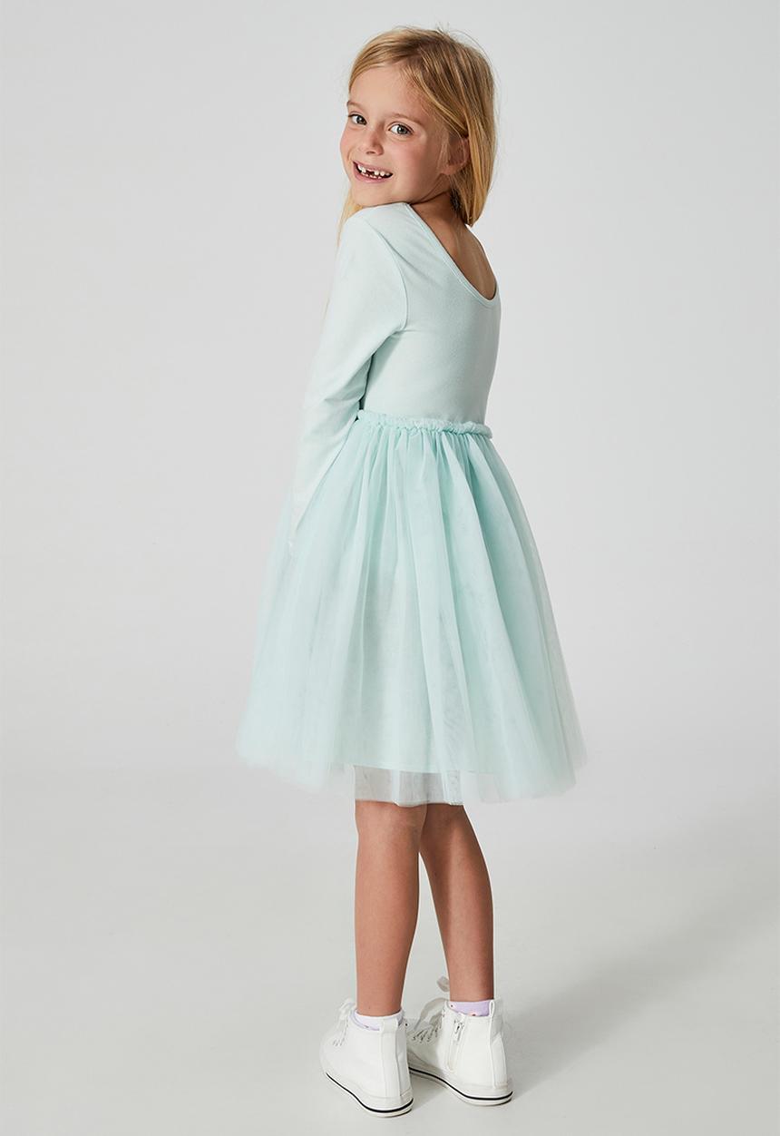 Cotton On - License ivy long sleeve dress - lcn dis/duck egg/jasmine