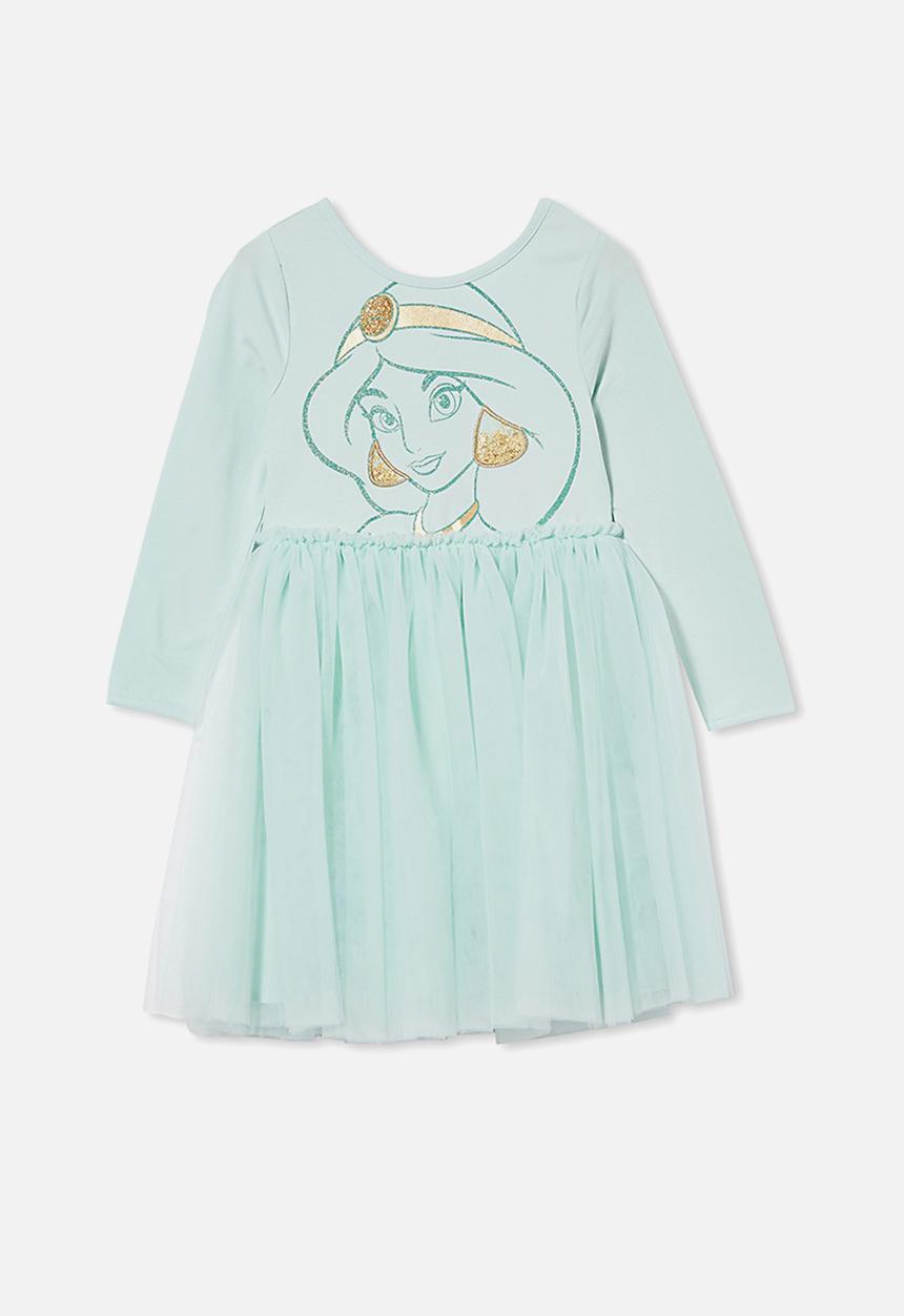 Cotton On - License ivy long sleeve dress - lcn dis/duck egg/jasmine