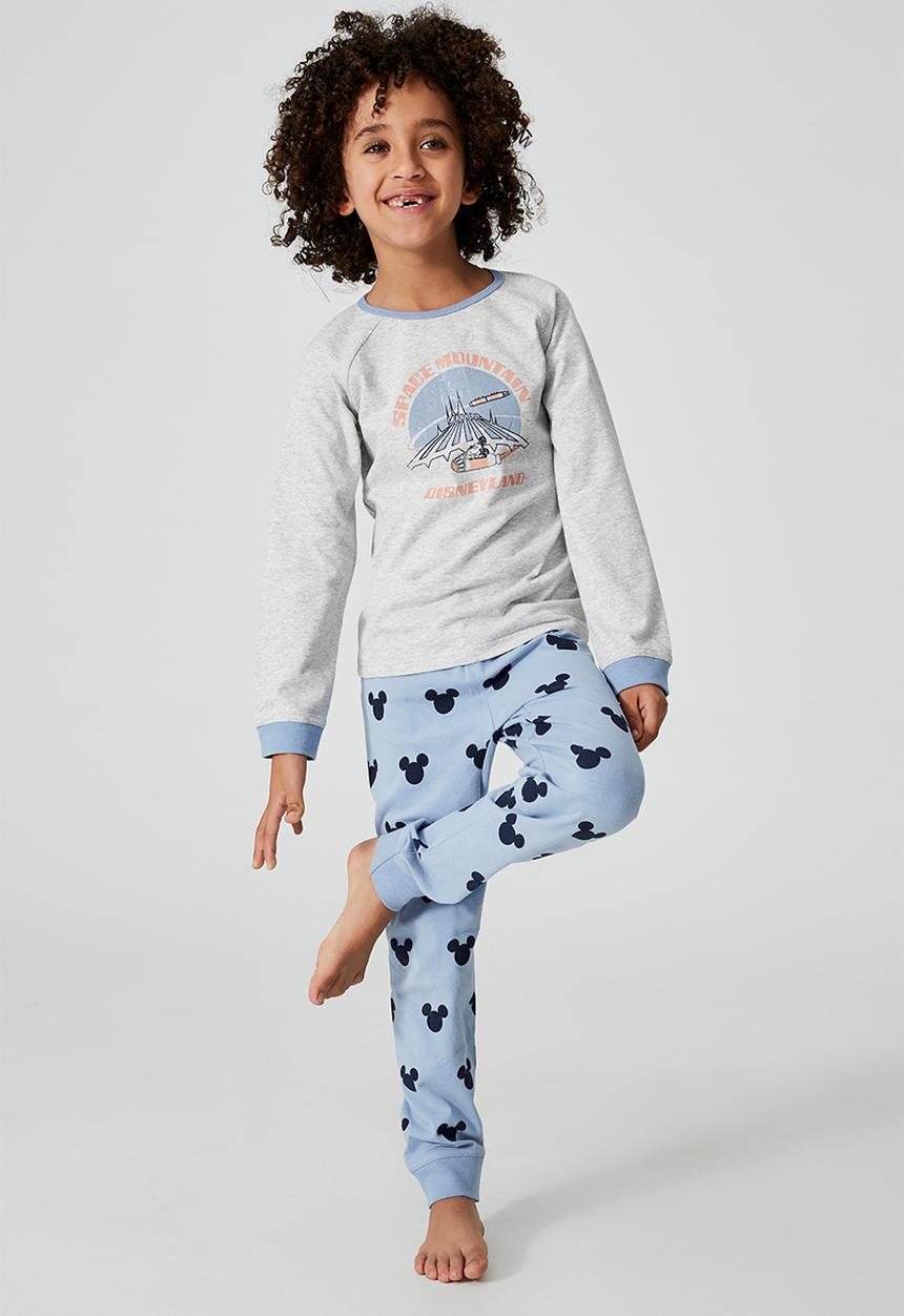 Cotton On - Oscar long sleeve pyjama set licensed - lcn dis disneyland space mountain/summer grey