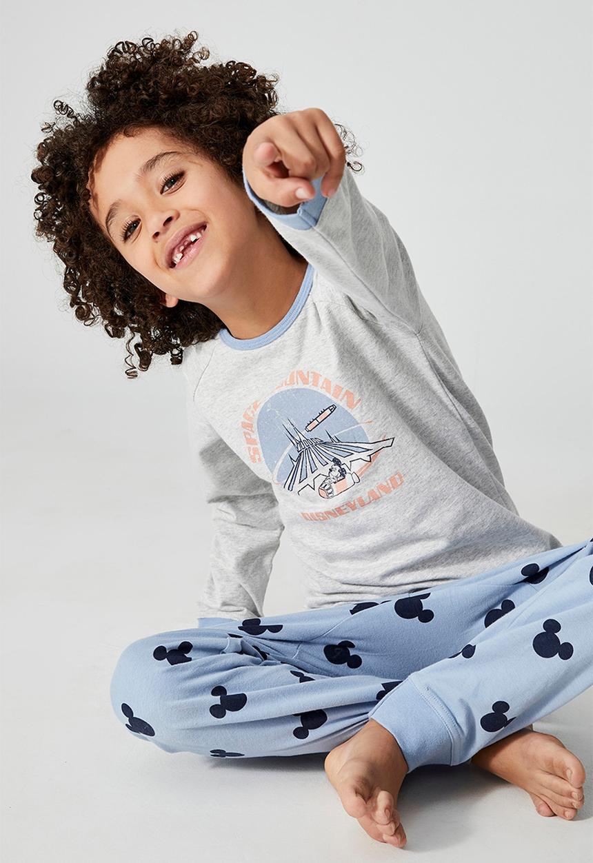 Cotton On - Oscar long sleeve pyjama set licensed - lcn dis disneyland space mountain/summer grey
