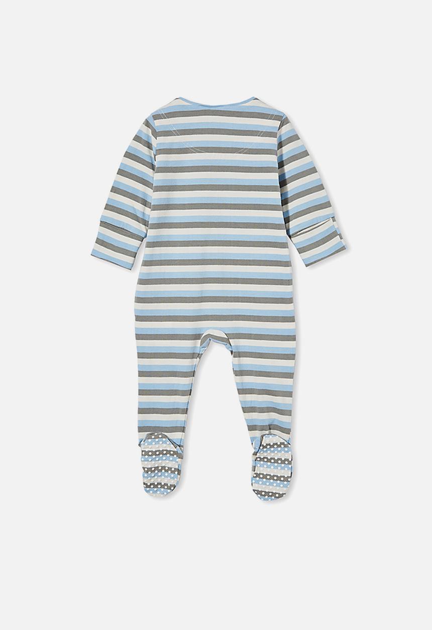 Cotton On - The long sleeve zip romper - skye haze/silver sage/dark vanilla keananstri