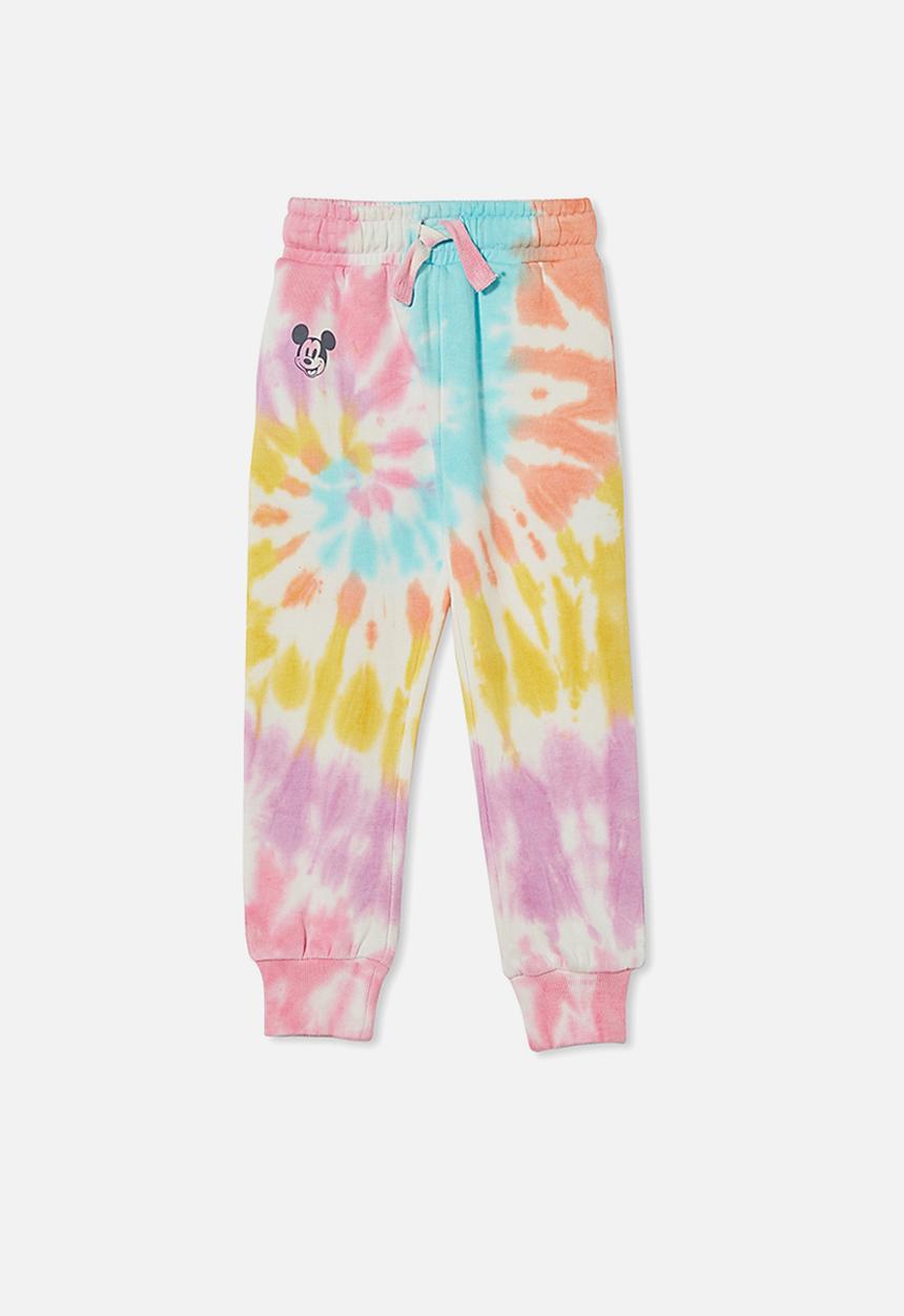 Cotton On - License marlo trackpant - lcn dis mickey/rainbow tie dye