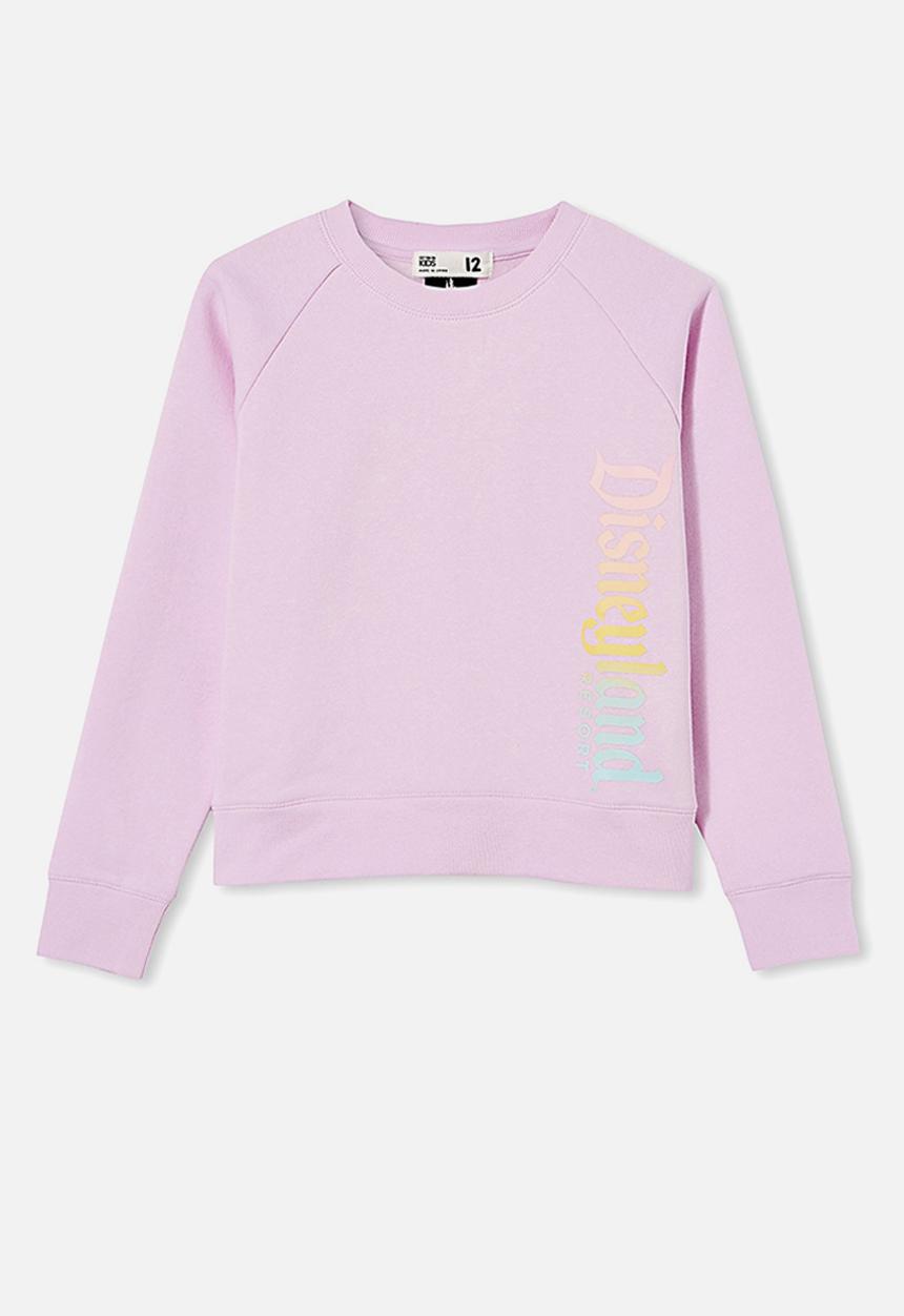 Cotton On - License boxy crew neck jumper - lcn dis disneyland gradient/pale violet