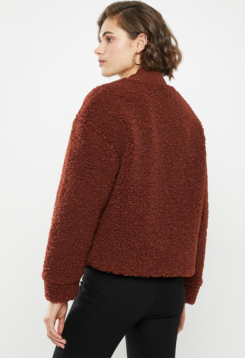 Vero Moda - Annika short teddy jacket - brown