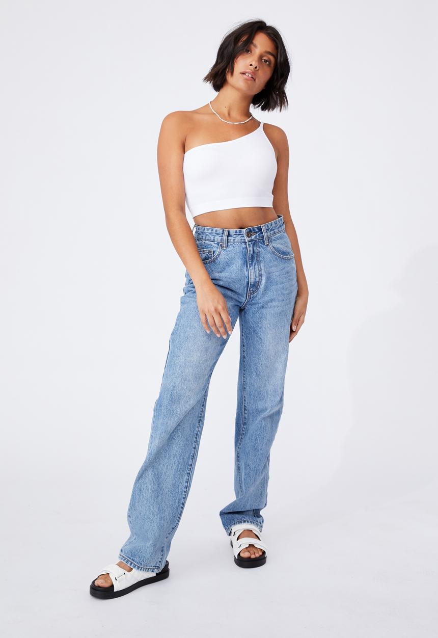 Cotton On - Boston seamless one shoulder cami - white
