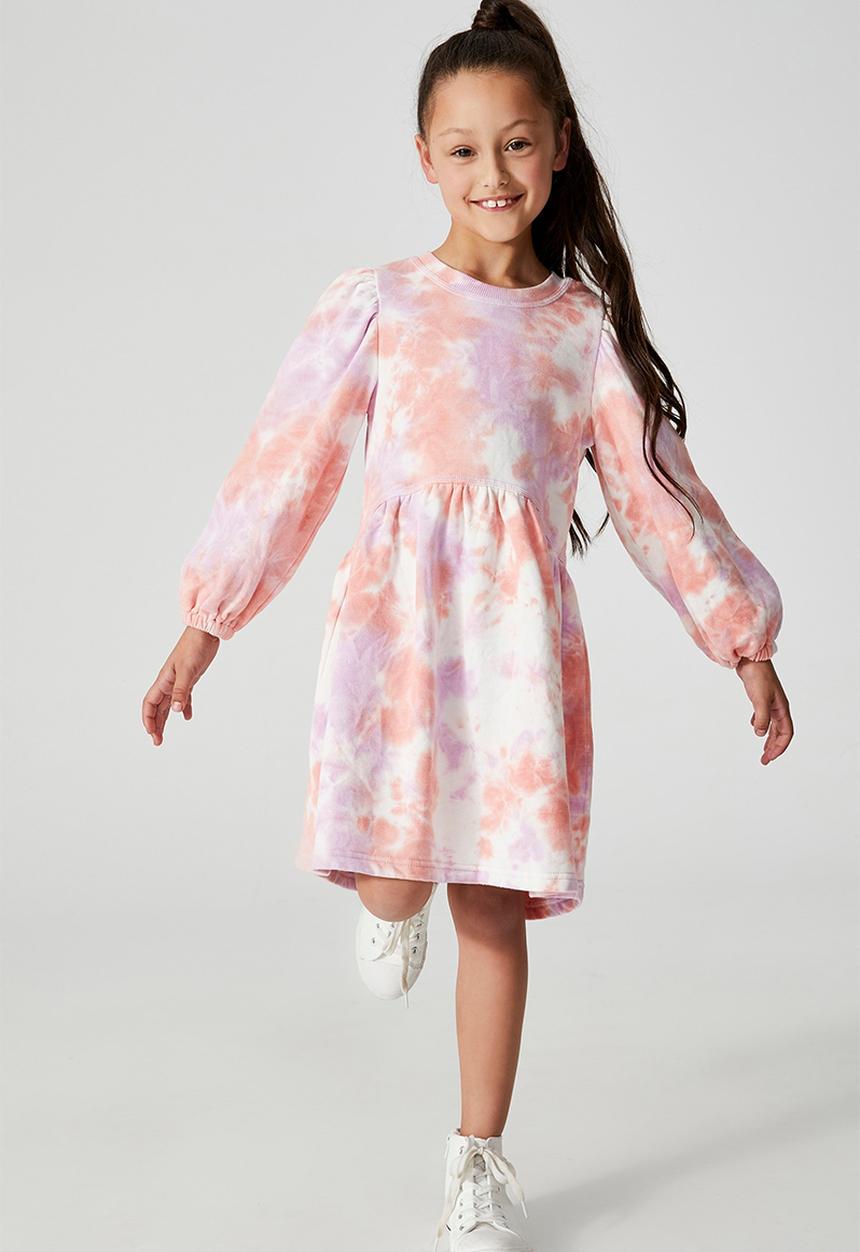 Cotton On - Flora long sleeve dress - dusty pink & purple