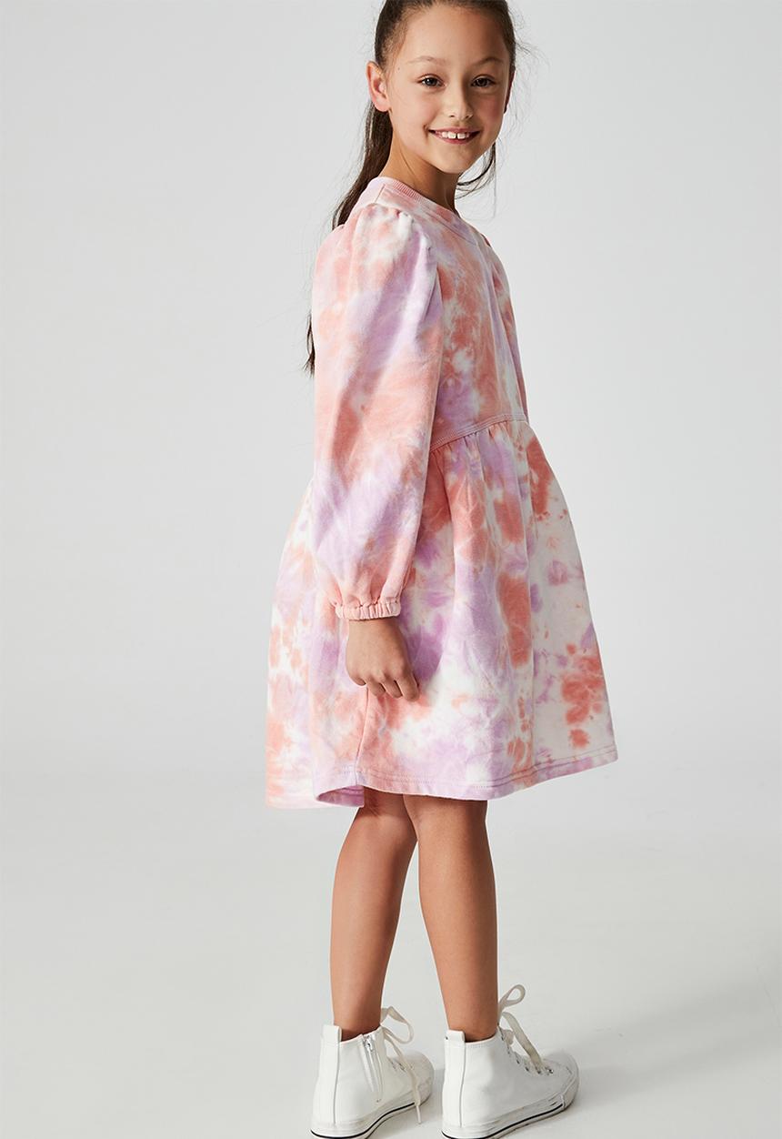 Cotton On - Flora long sleeve dress - dusty pink & purple