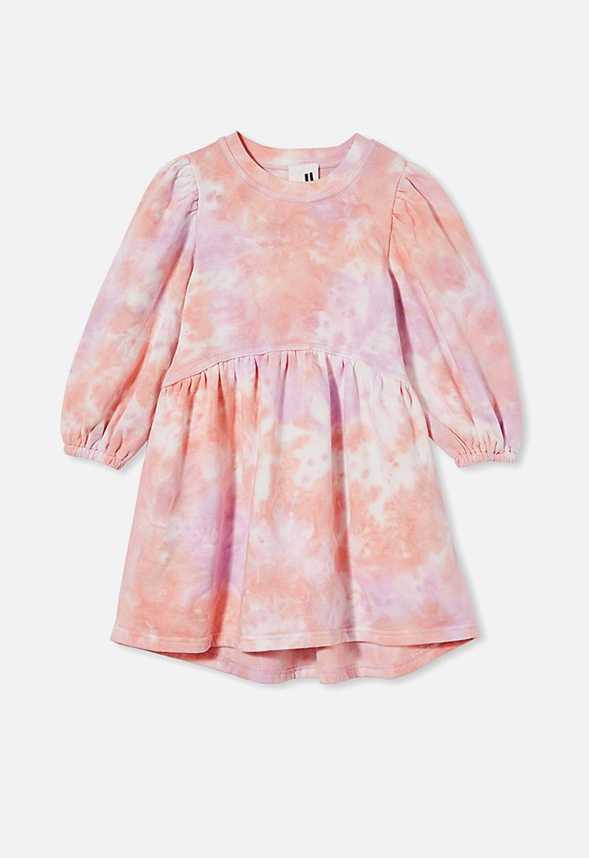 Cotton On - Flora long sleeve dress - dusty pink & purple