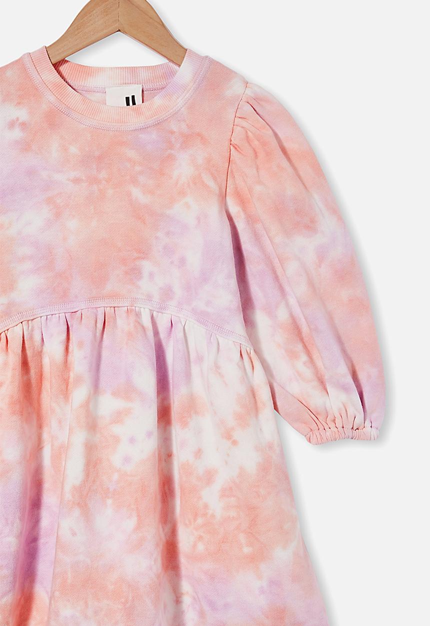 Cotton On - Flora long sleeve dress - dusty pink & purple