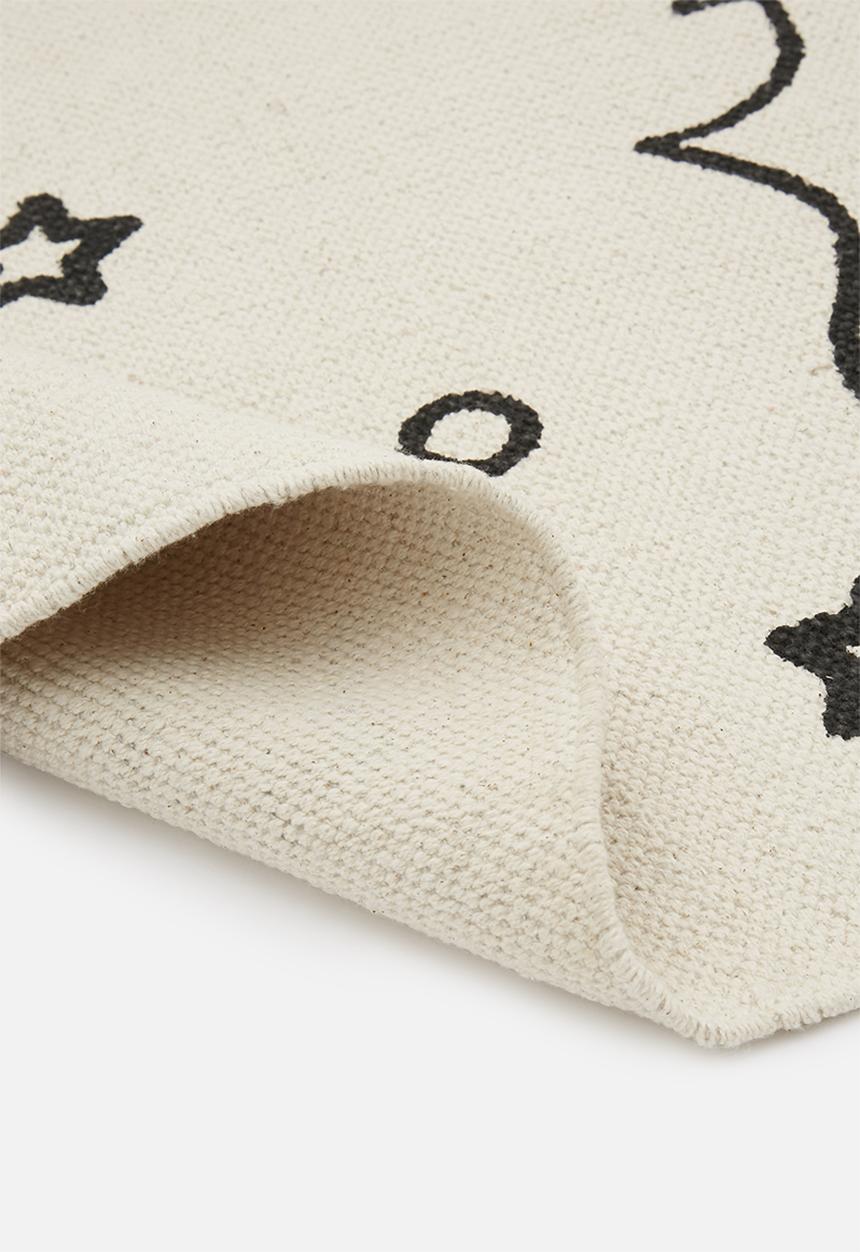 Sixth Floor - Astro  printed rug - black & cream