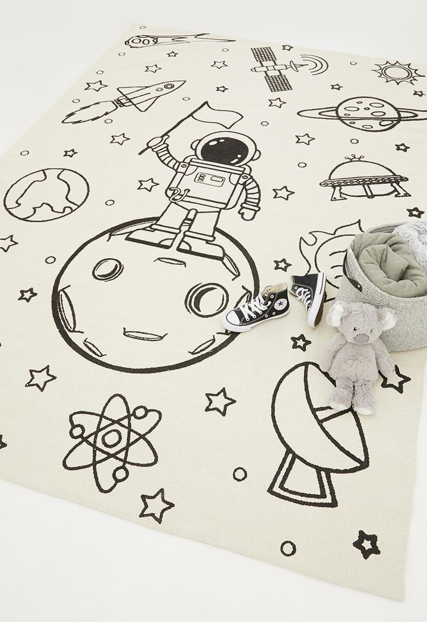 Sixth Floor - Astro  printed rug - black & cream