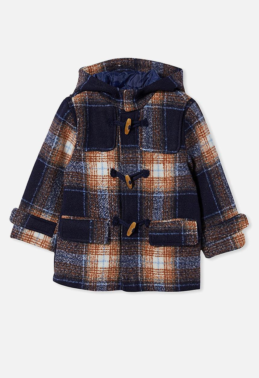 Cotton On - Lennon duffle coat - navy & brown