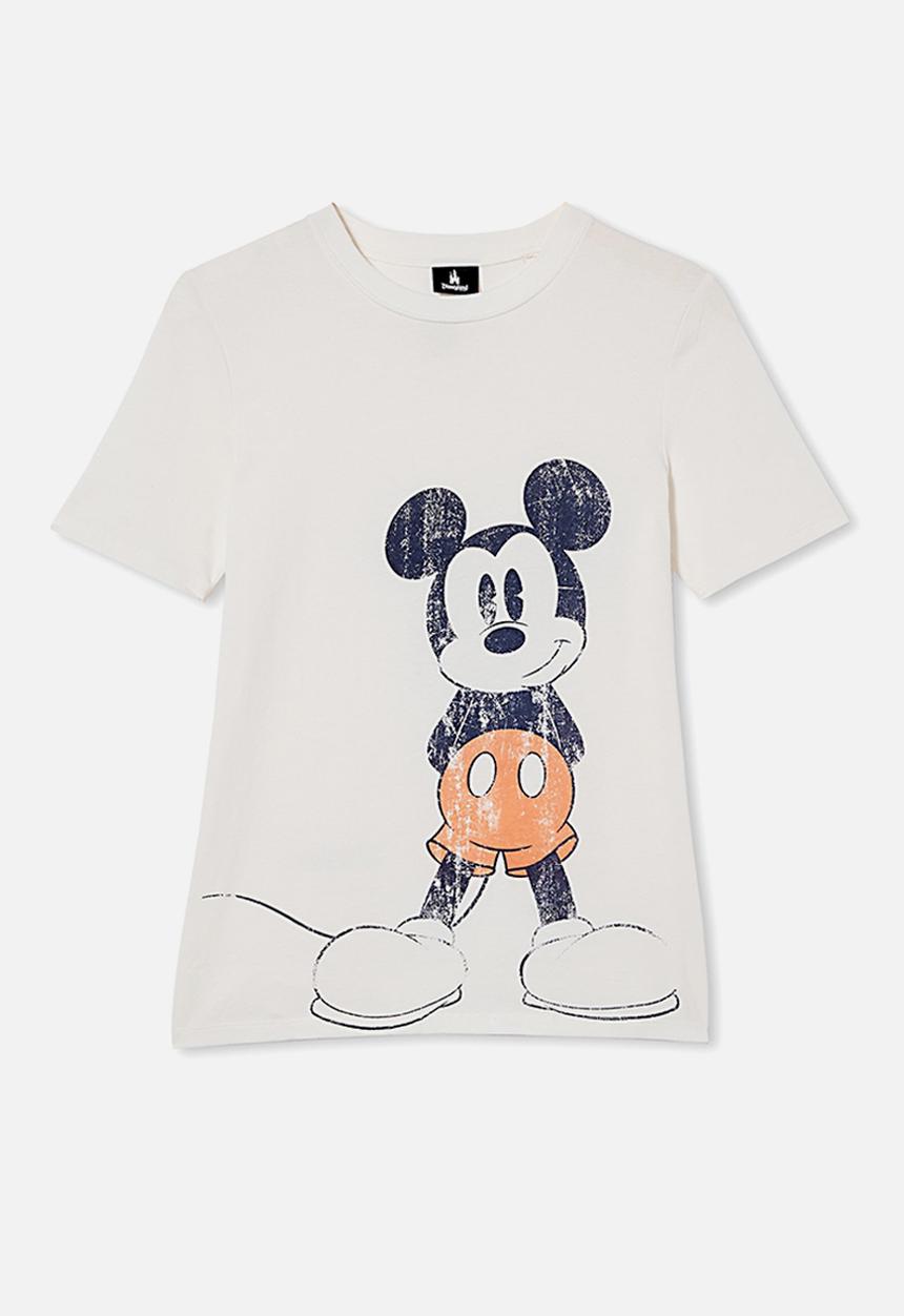 Cotton On - Co-lab free tee - lcn dis retro white / vintage mickey