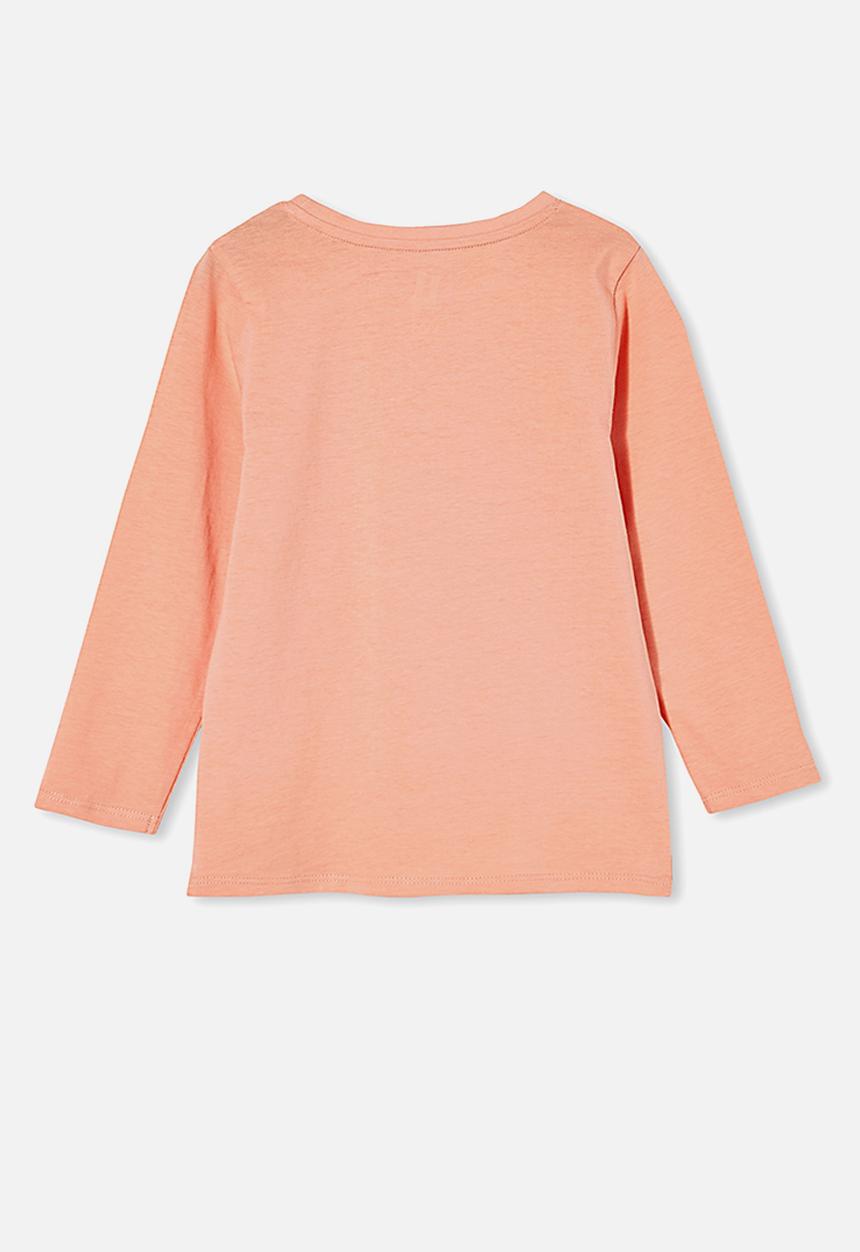 Cotton On - Penelope long sleeve tee - musk melon/respect