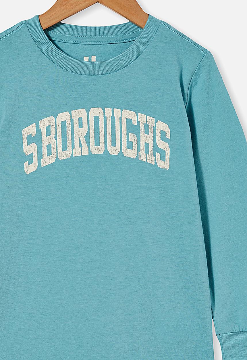 Cotton On - Tom long sleeve tee - blue ice/5 boroughs