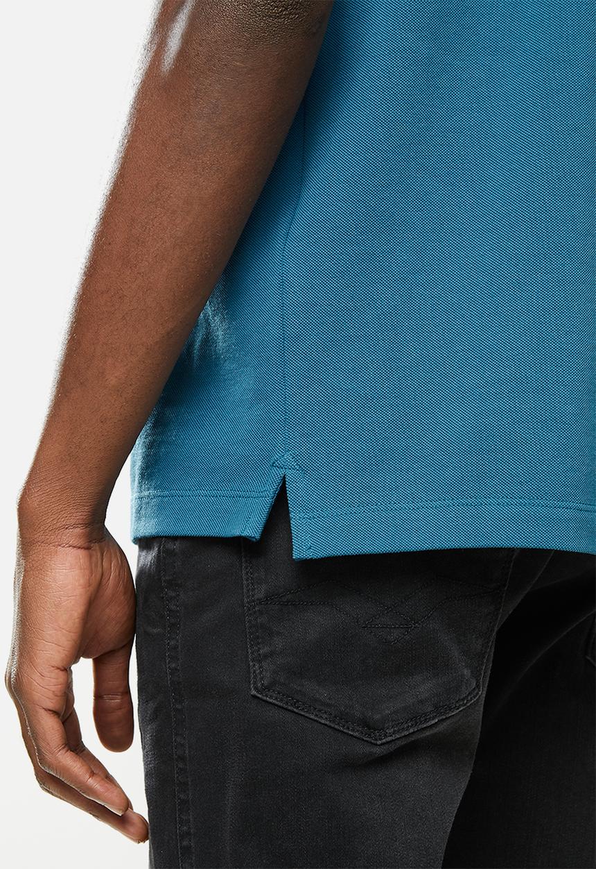 Diesel  - T-weet-split polo shirt- dark teal