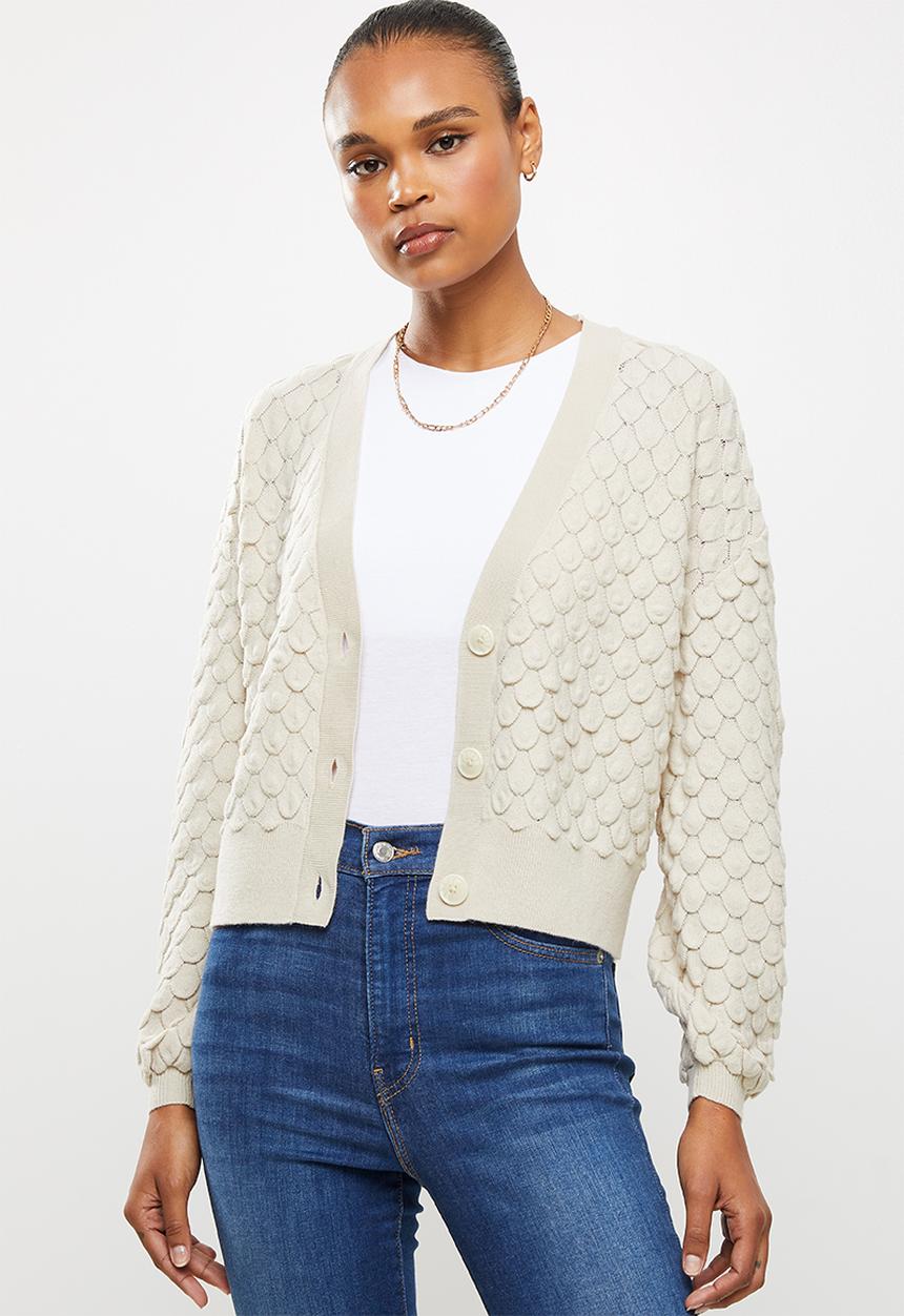 ONLY - Gillie long sleeve cardigan knit - stone