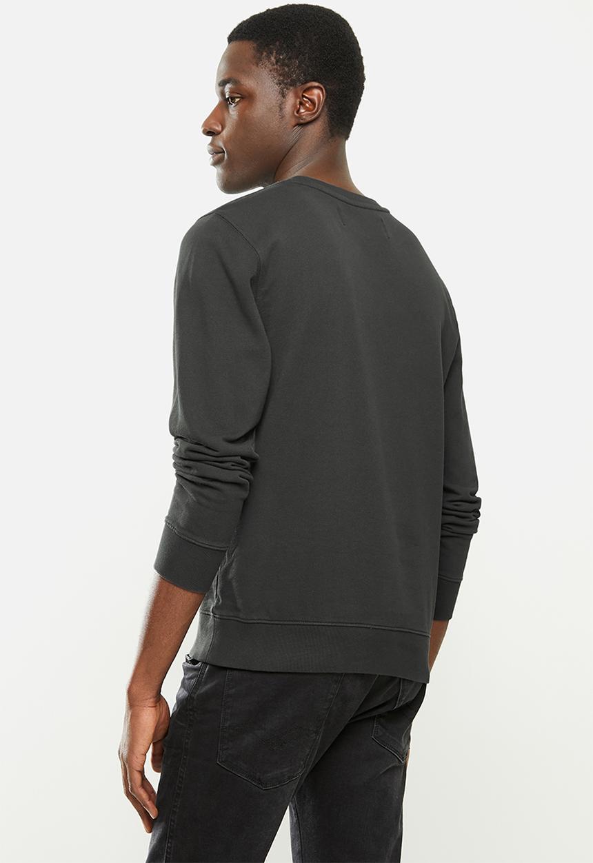 Replay - Replay embossed logo crew fleece - black