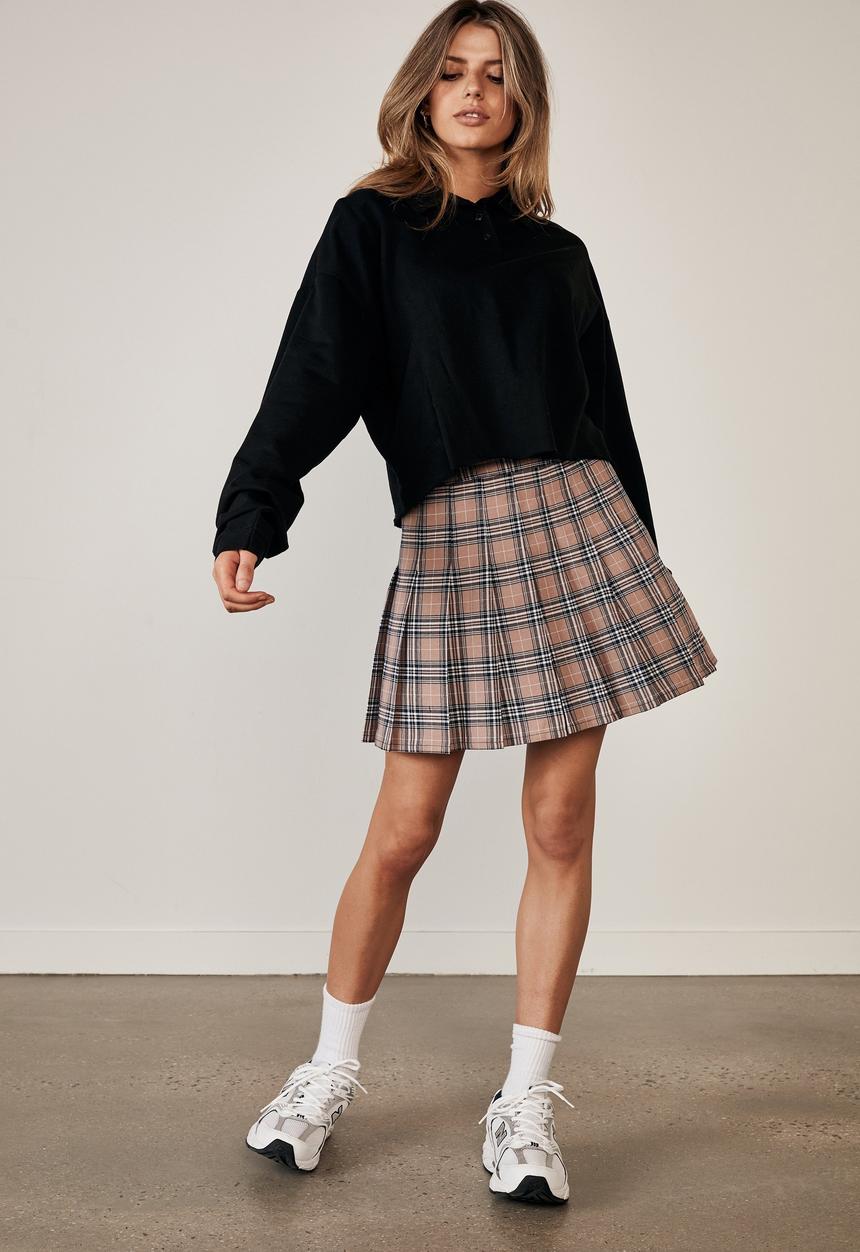 Factorie - Pleated skirt - mia check_dirty blush