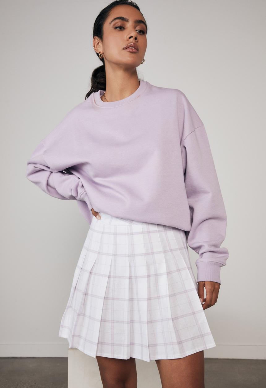 Factorie - Pleated skirt - taya check_white pale violet