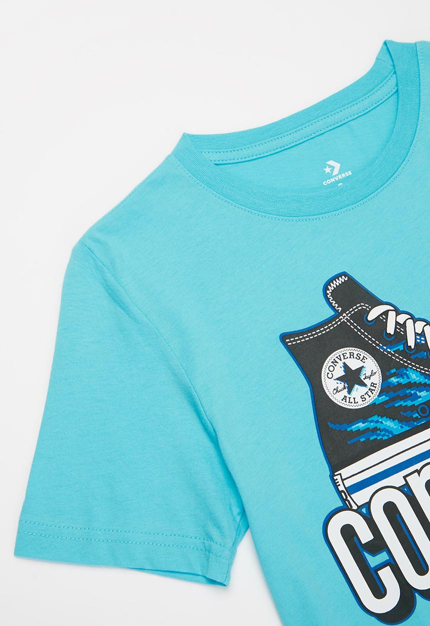 Converse - Cnvb warped checker sneaker tee - light blue