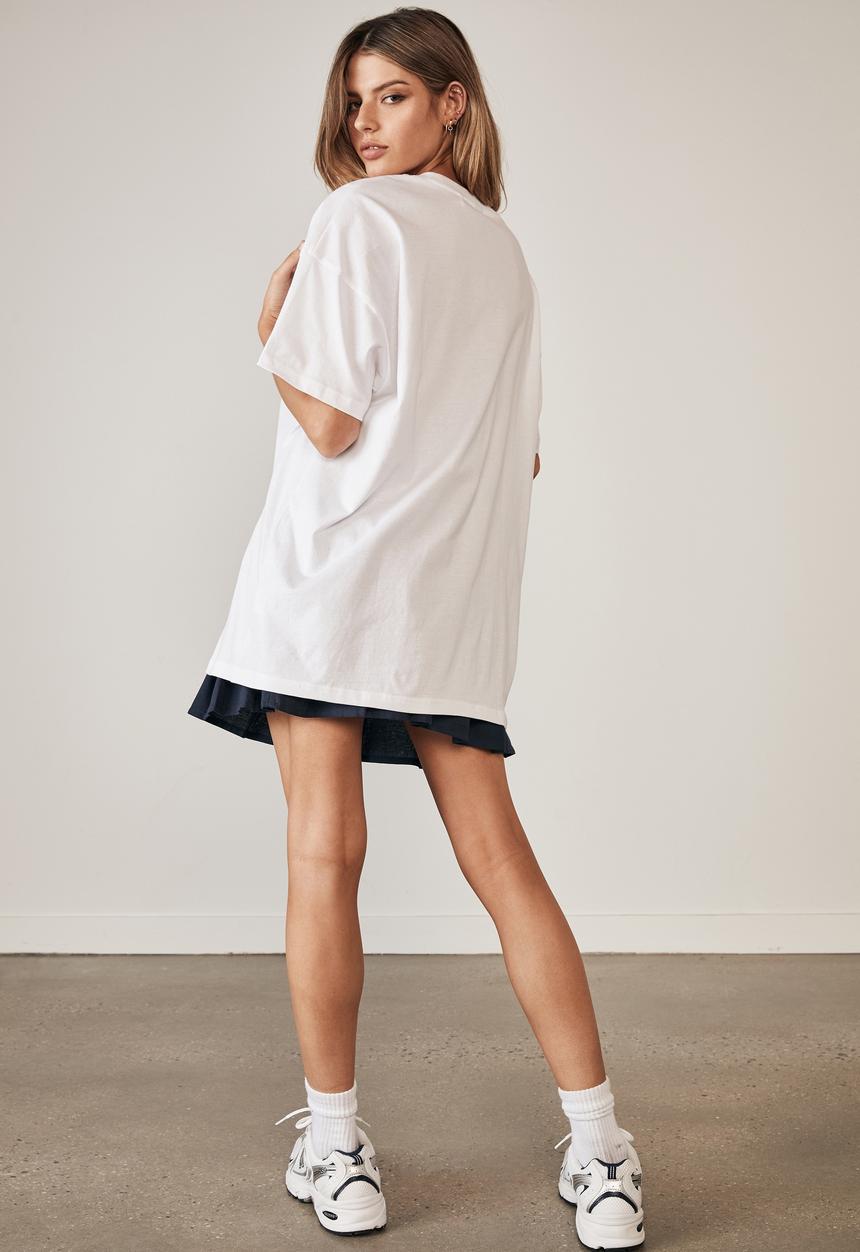 Factorie - Oversized graphic t shirt - white/tx run club