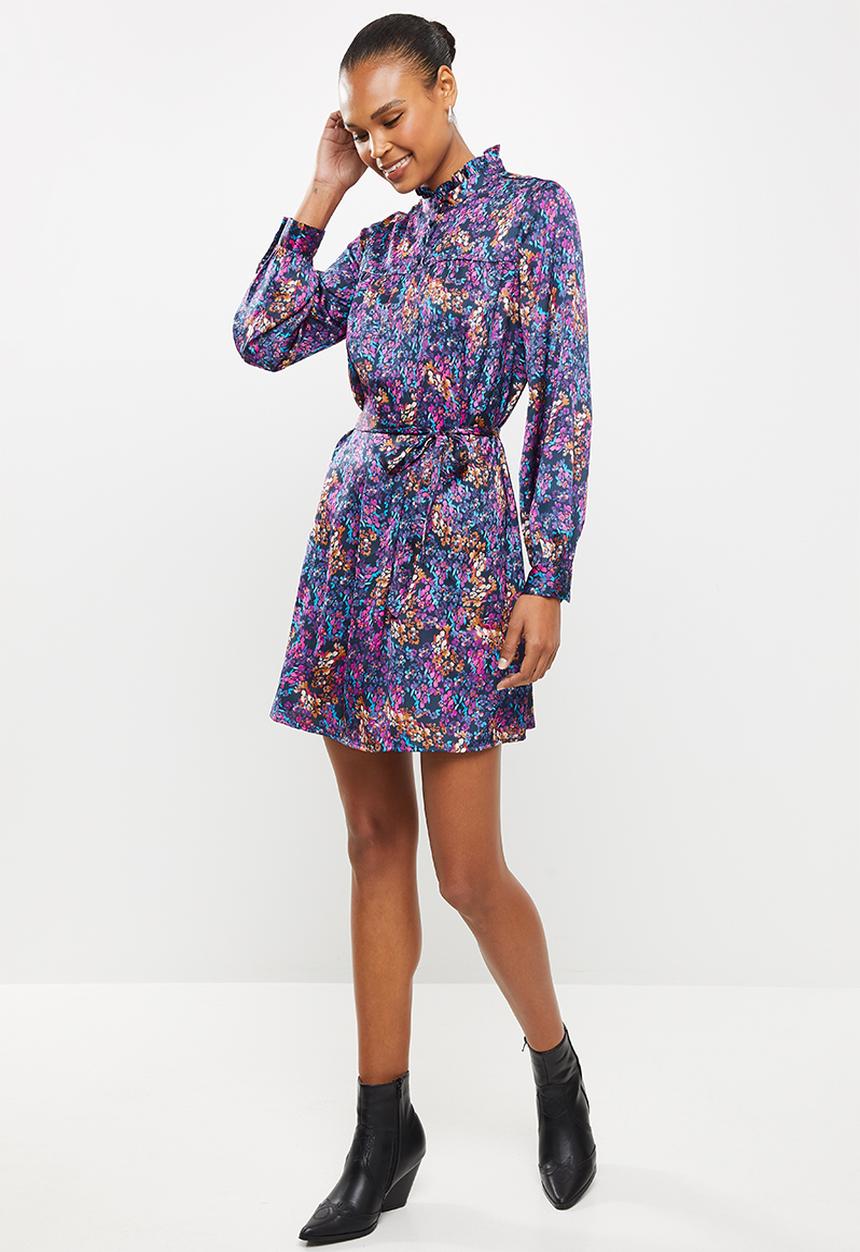 Vero Moda - Amber long sleeve high-neck dress - multi