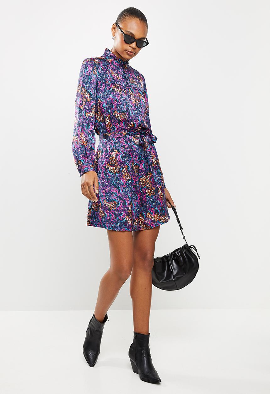 Vero Moda - Amber long sleeve high-neck dress - multi
