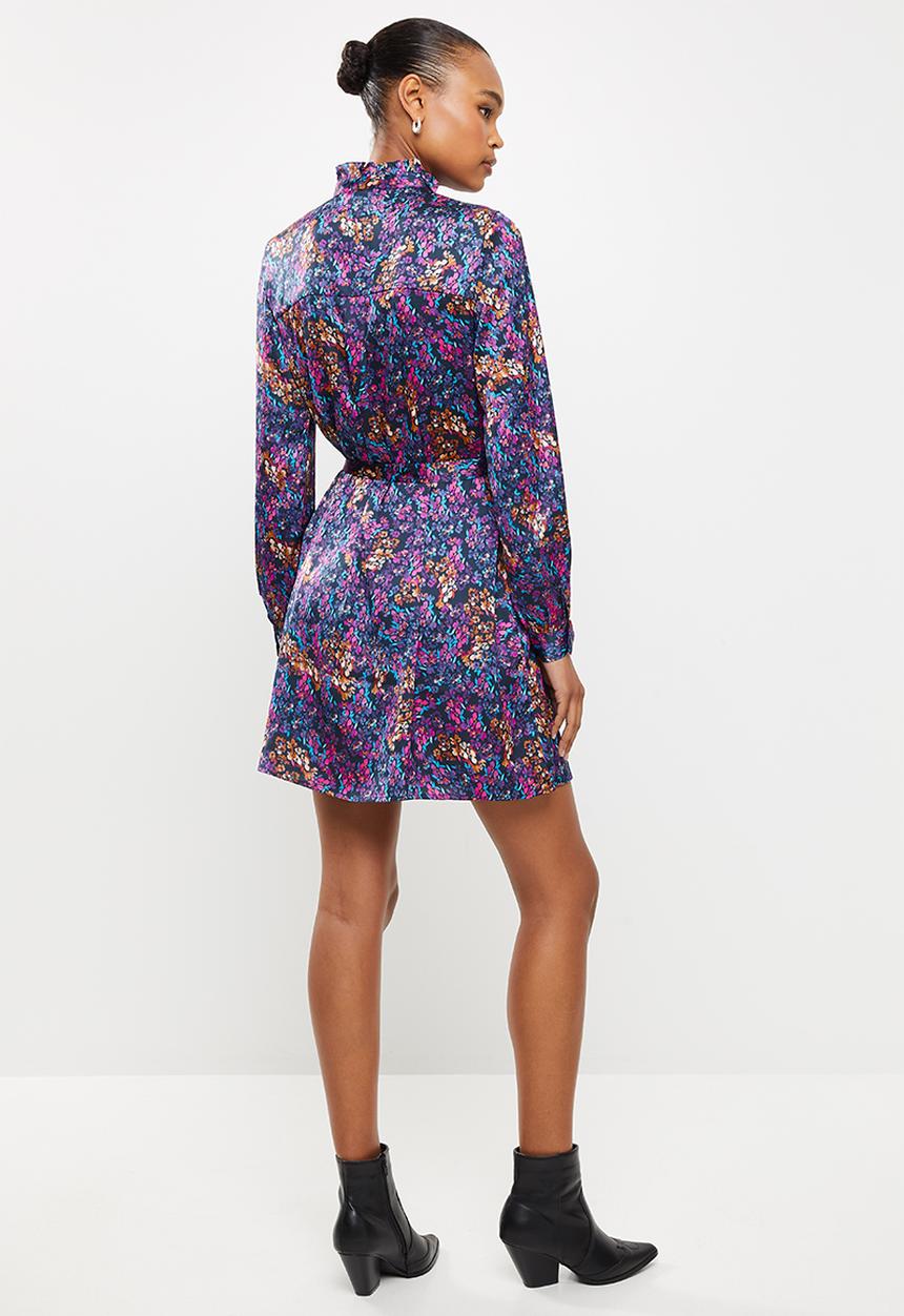 Vero Moda - Amber long sleeve high-neck dress - multi