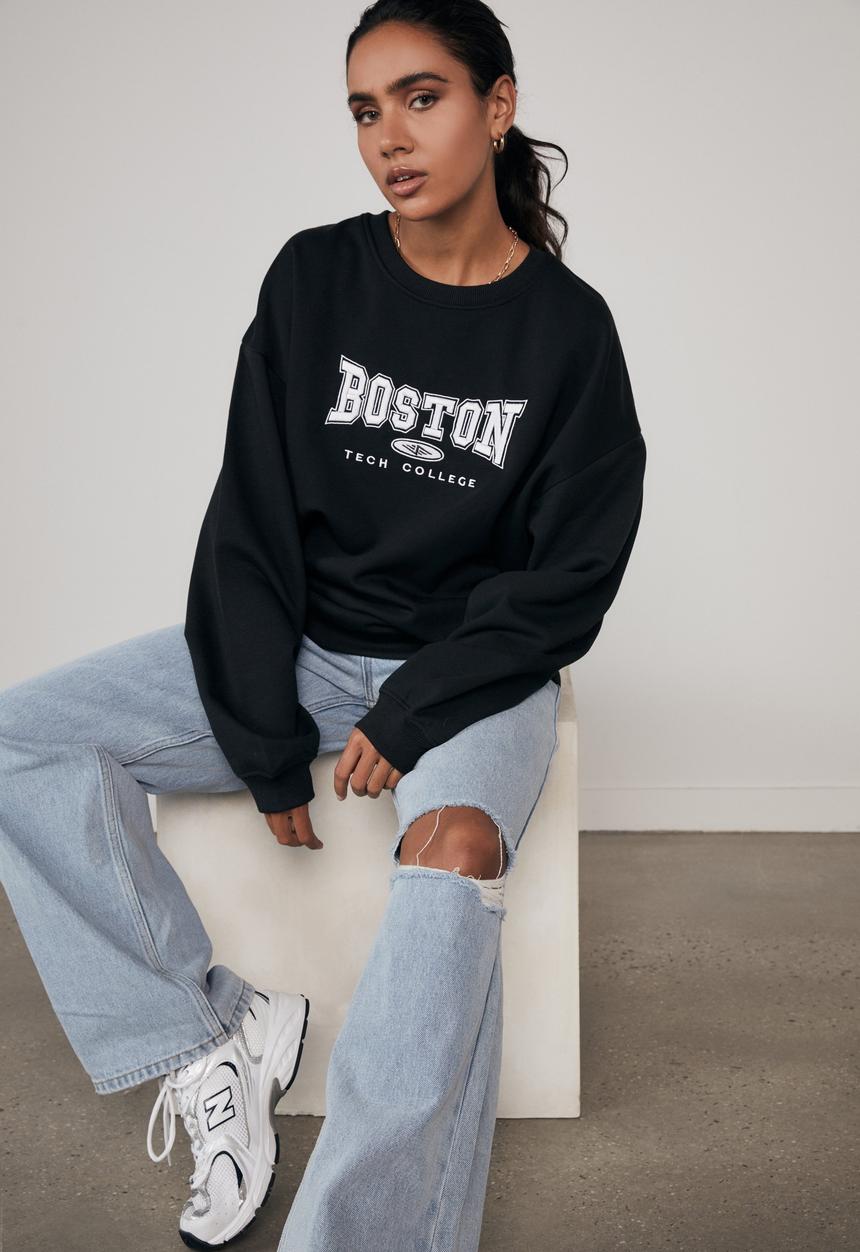 Factorie - Os graphic crew - black/boston tech