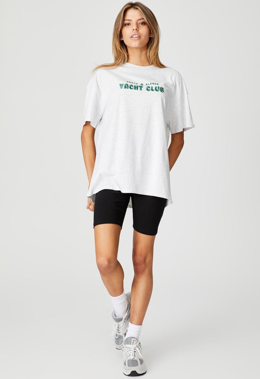 Factorie - Super relaxed graphic tee - silver marle/yacht club