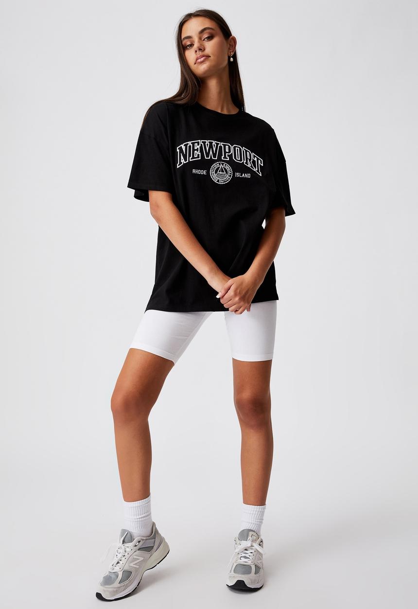 Factorie - Super relaxed graphic tee - black/newport