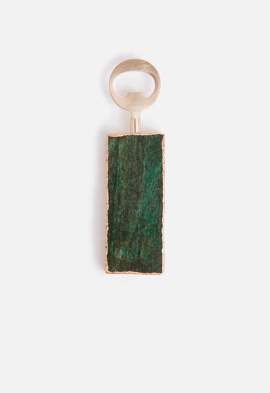 Sixth Floor - Agate bottle opener - green & rose gold