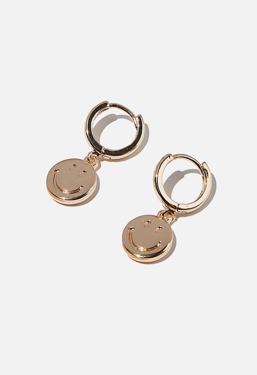 Rubi - Ear party luxe huggie hoops - lcn smiley gold