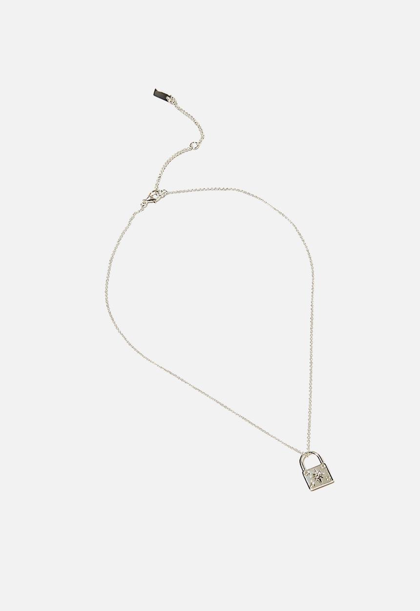 Rubi - Premium pendant necklace - sterling silver plated padlock