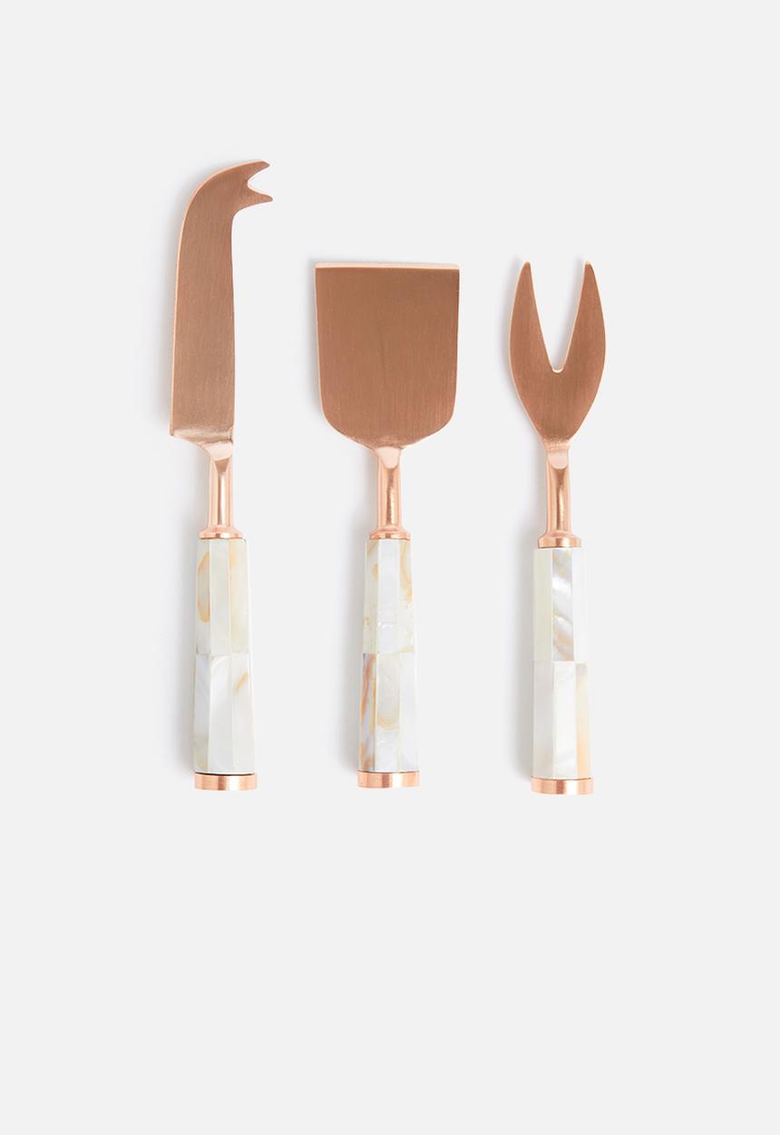 Sixth Floor - Pearl cheese knife set of 3 - rose gold 