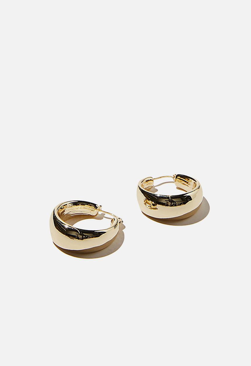 Rubi - Premium mid hoop - gold plated chunky