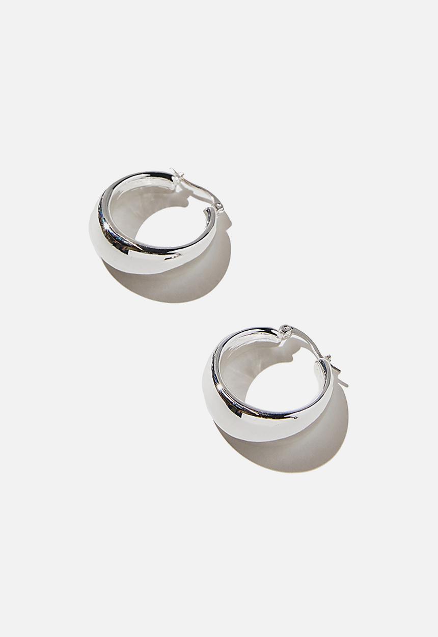 Rubi - Premium mid hoop - sterling silver plated chunky
