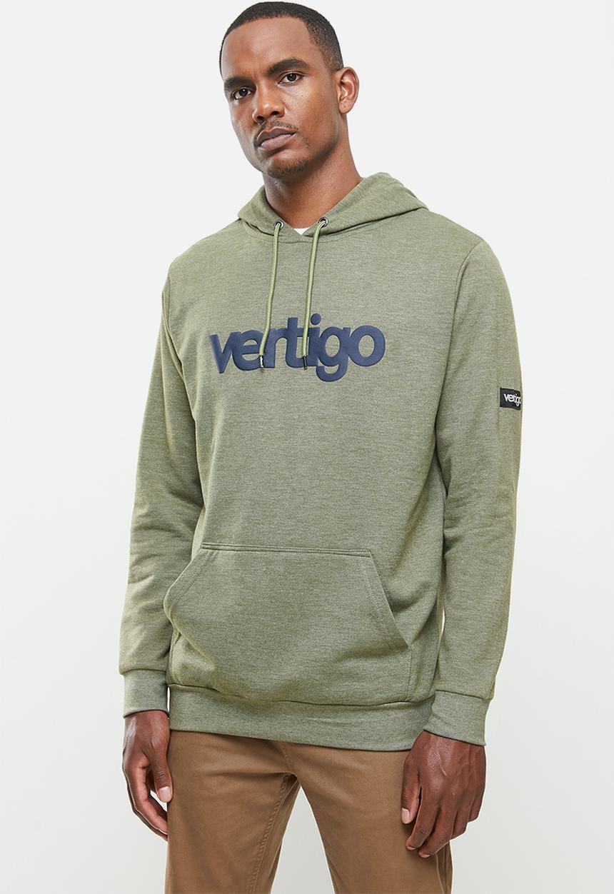 Vertigo - Mens Vertigo sweater pullover hoodie - olive