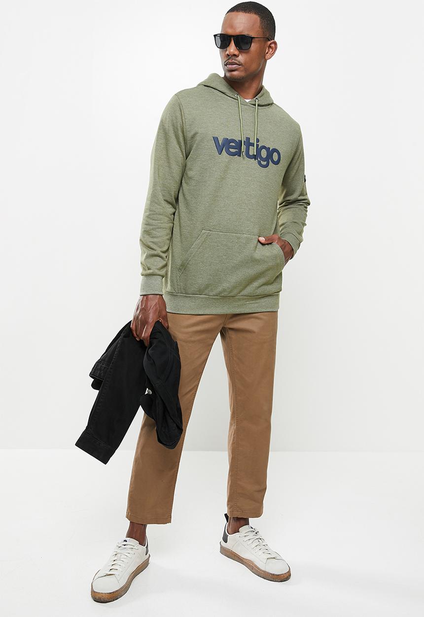 Vertigo - Mens Vertigo sweater pullover hoodie - olive
