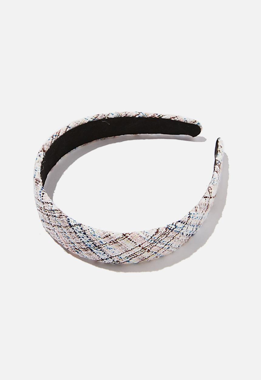 Rubi - Alice band - pink ecru tweed