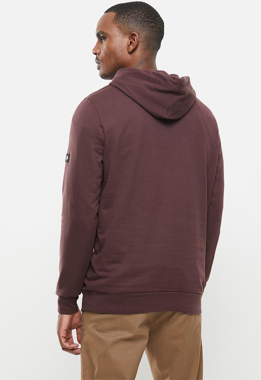 Vertigo - Mens Vertigo sweater pullover hoodie - burgundy
