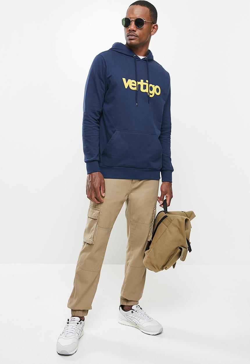 Vertigo - Mens Vertigo sweater pullover hoodie - navy
