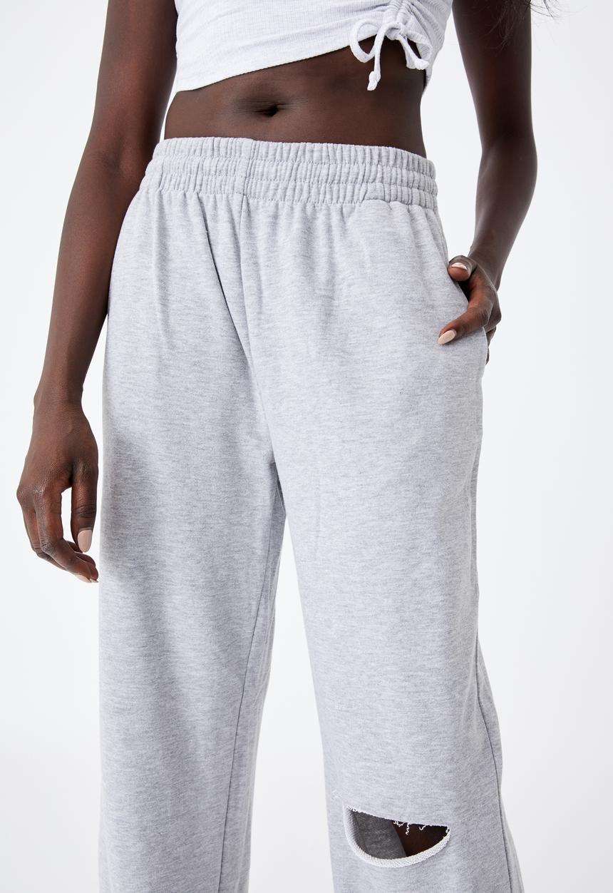 Factorie - Wide leg trackpant - grey marle