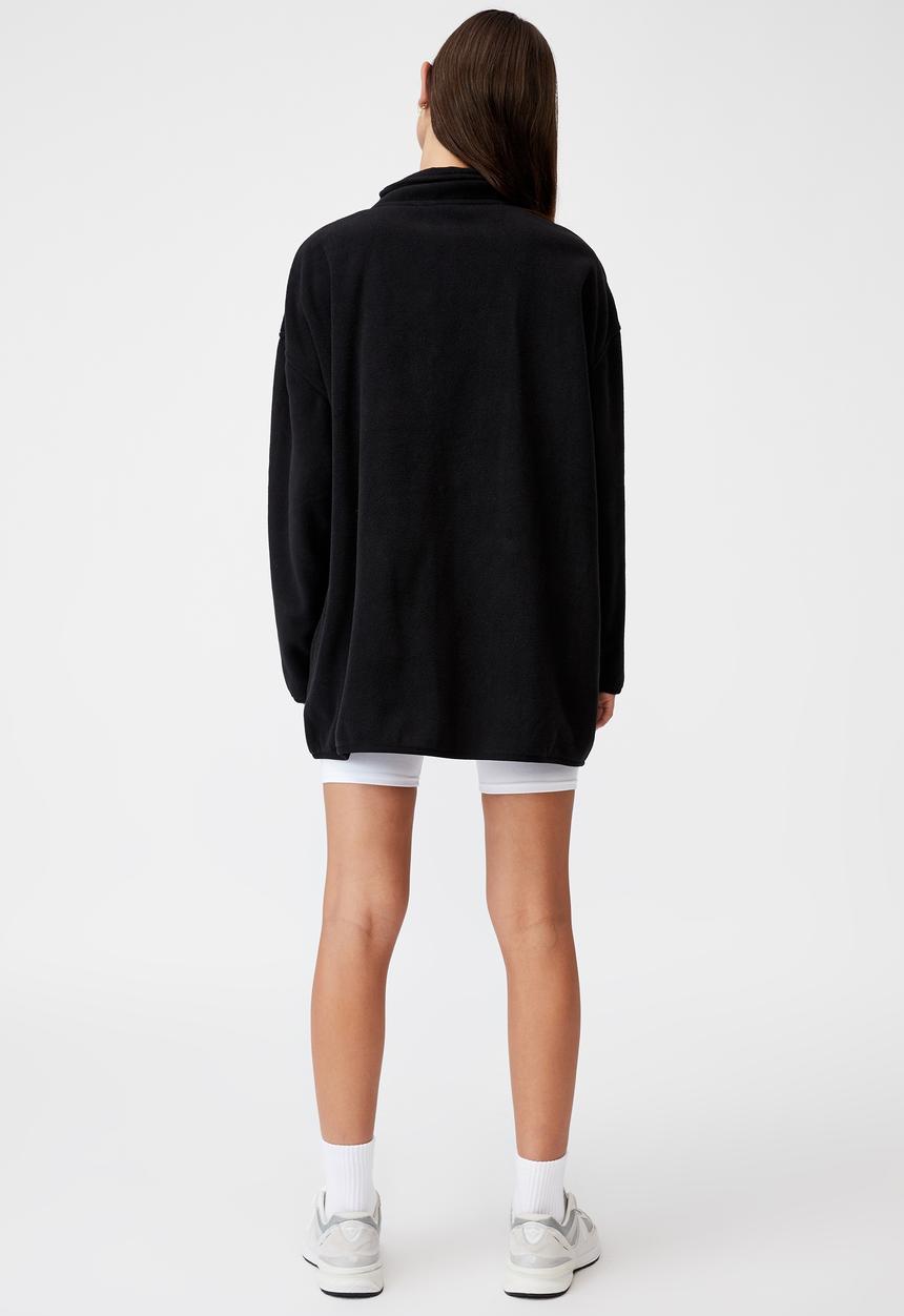 Factorie - Oversized funnel neck zip through - black/intl comp