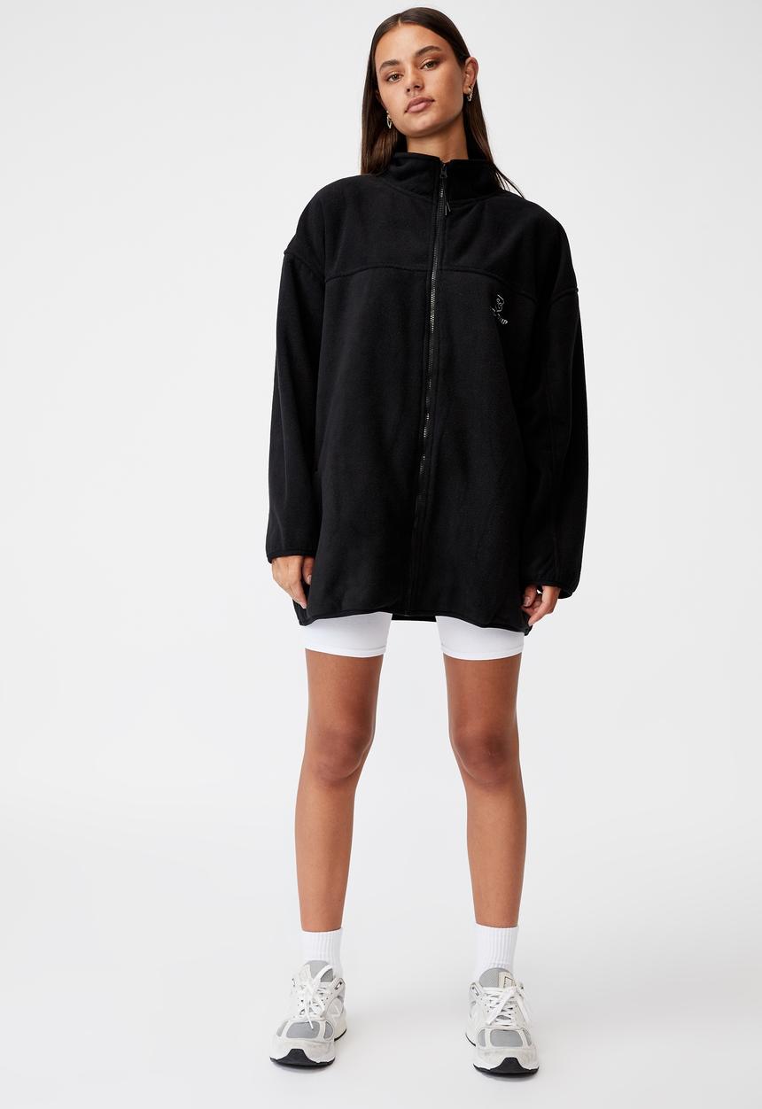 Factorie - Oversized funnel neck zip through - black/intl comp
