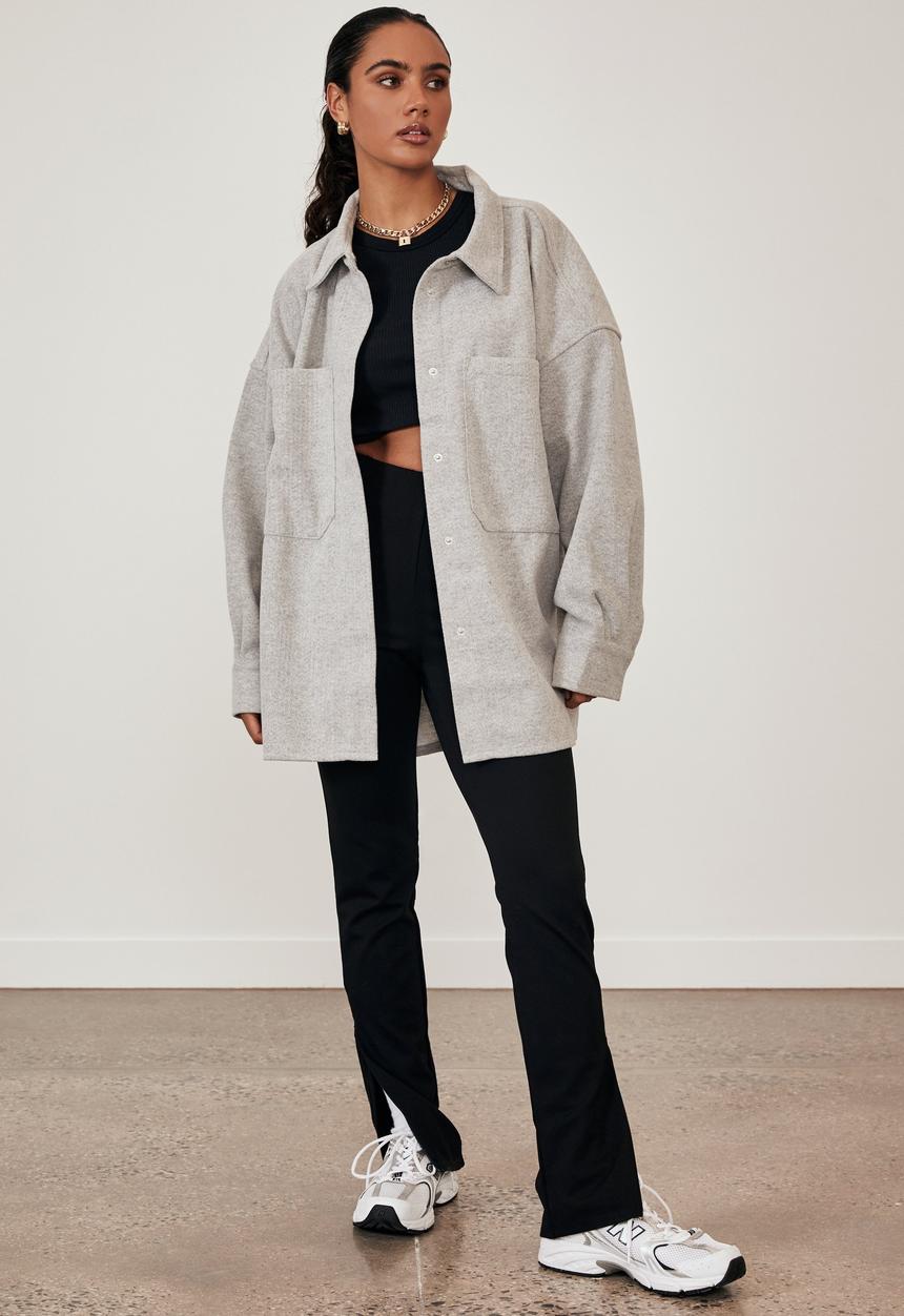 Factorie - Boxy shacket - light grey