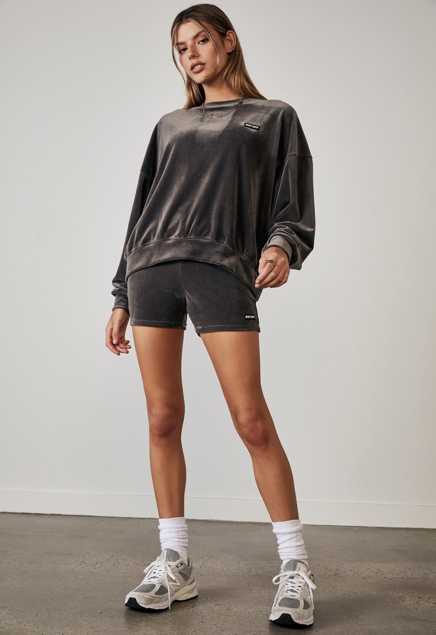 Factorie - Velour cheeky high waisted bike short - plum kitten